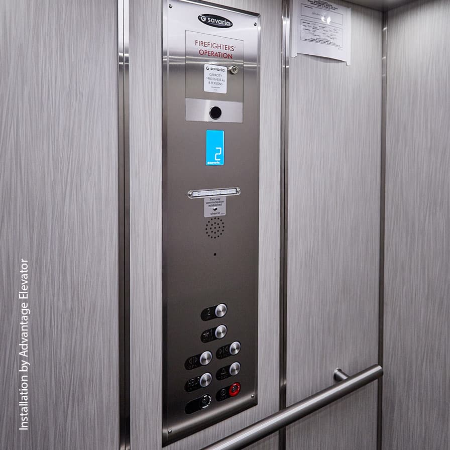 Savaria Orion17 Cab COP Close Up Advantage Elevator