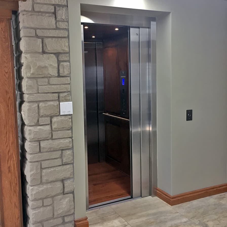 Savaria Zenith Home Elevator Stainless Slim Rock Wall