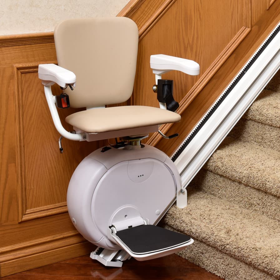Savaria K2 Straight Stairlift Bottom of Stairs Open