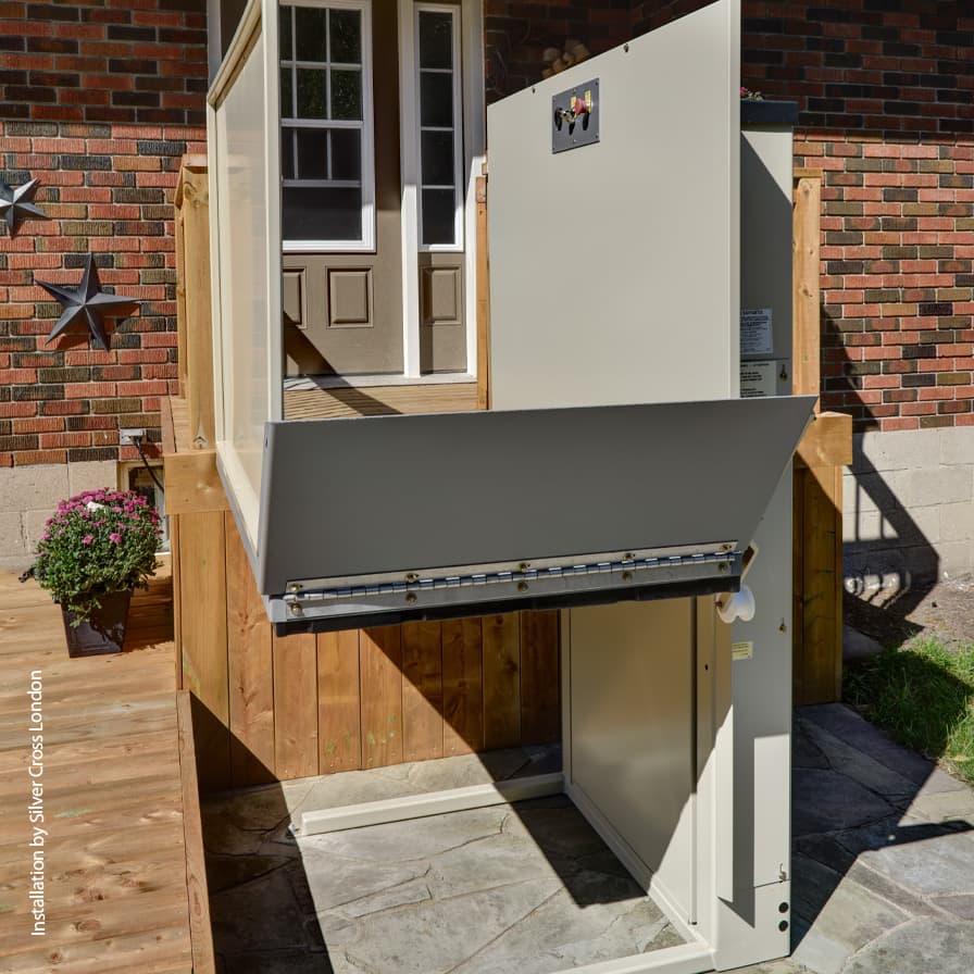 Savaria Multilift Unenclosed VPL London Top of Stairs